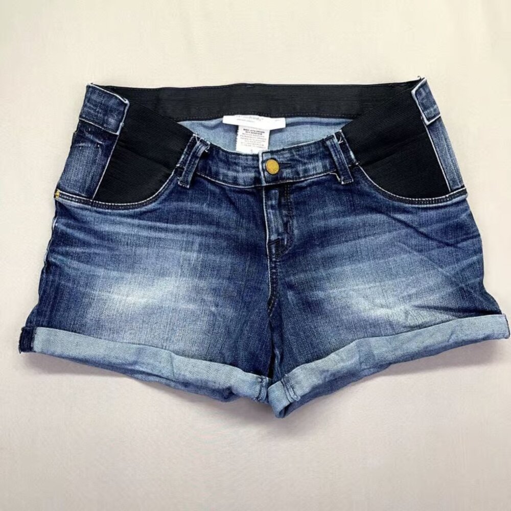 Liz Lange Maternity Denim Shorts Womens Size S Midi Medium Wash